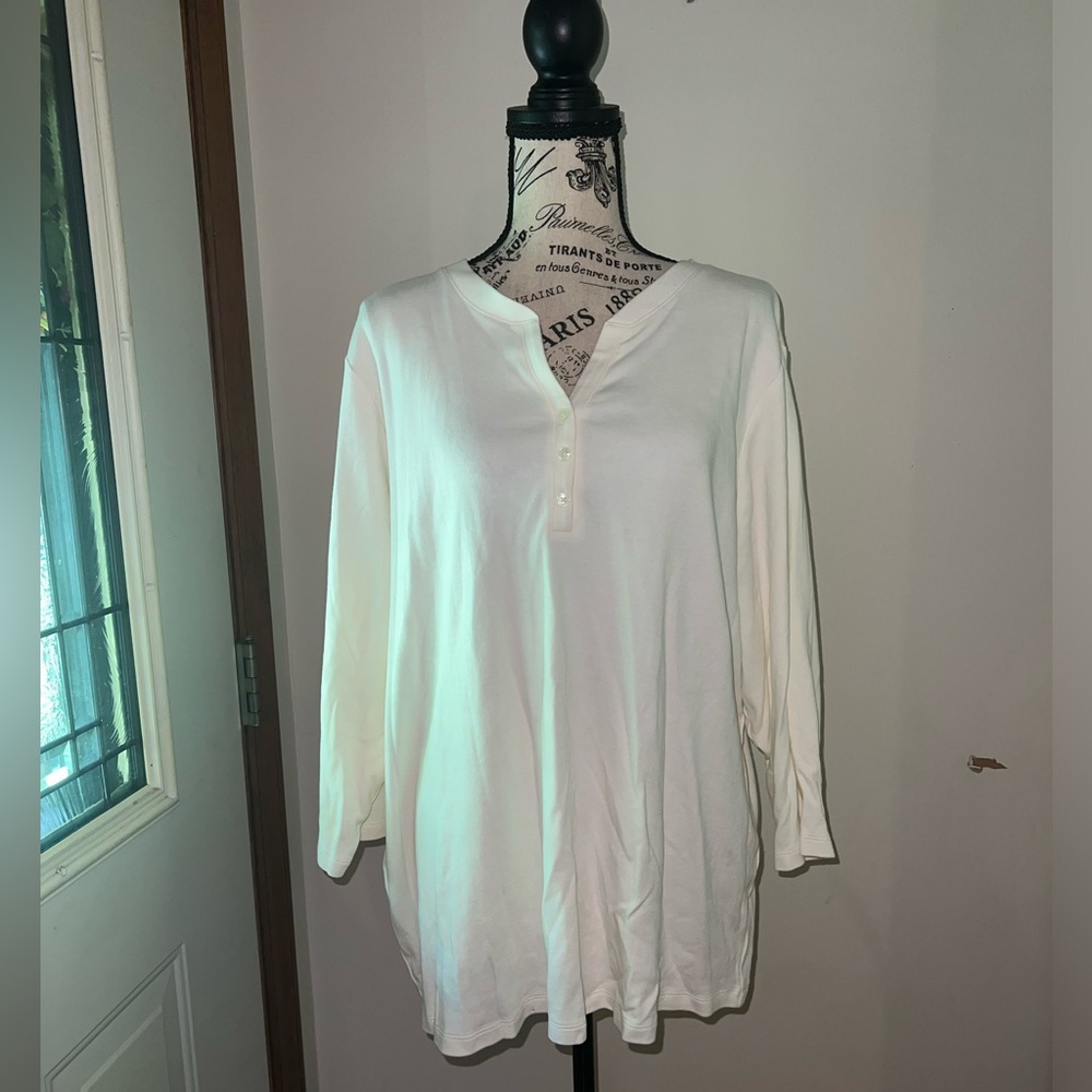 *5/$20* White Henley Top